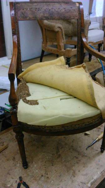 Ancien garnissage du siège